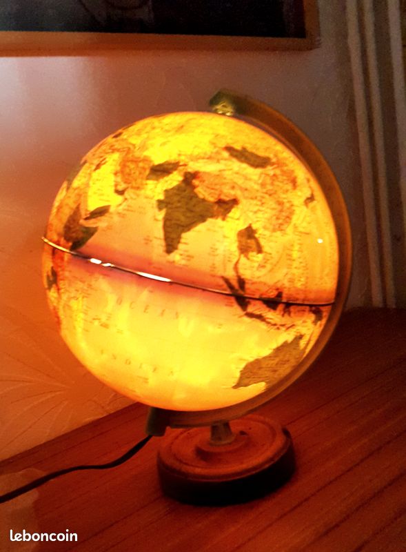 Jolie mappemonde lumineuse globe terrestre vintage (image 5)