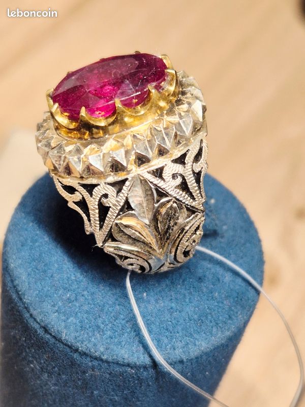 Bague élégante En Argent 925 Ornée De 4 Rubis - Modèle BA-AR-212 Taille 54 - Marque Délicatement Doux