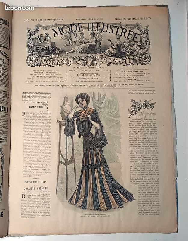 Revue Ancienne LA MODE ILLUSTRÉE N°22 - 1er Juin 1873 - Pièce De Collection Vintage