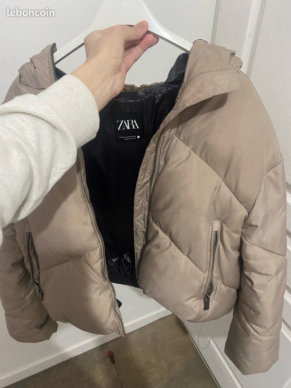 Outerwear Doudoune Blanche Zara Zara Beige Veste Chauve Souris