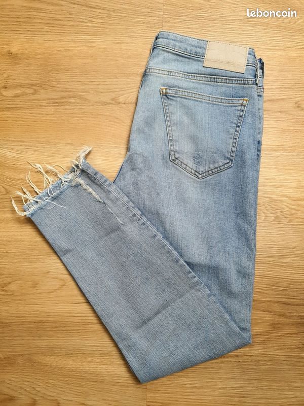 Jean Femme Zara BASIC Blanc - Taille 38 - Neuf Sans étiquette
