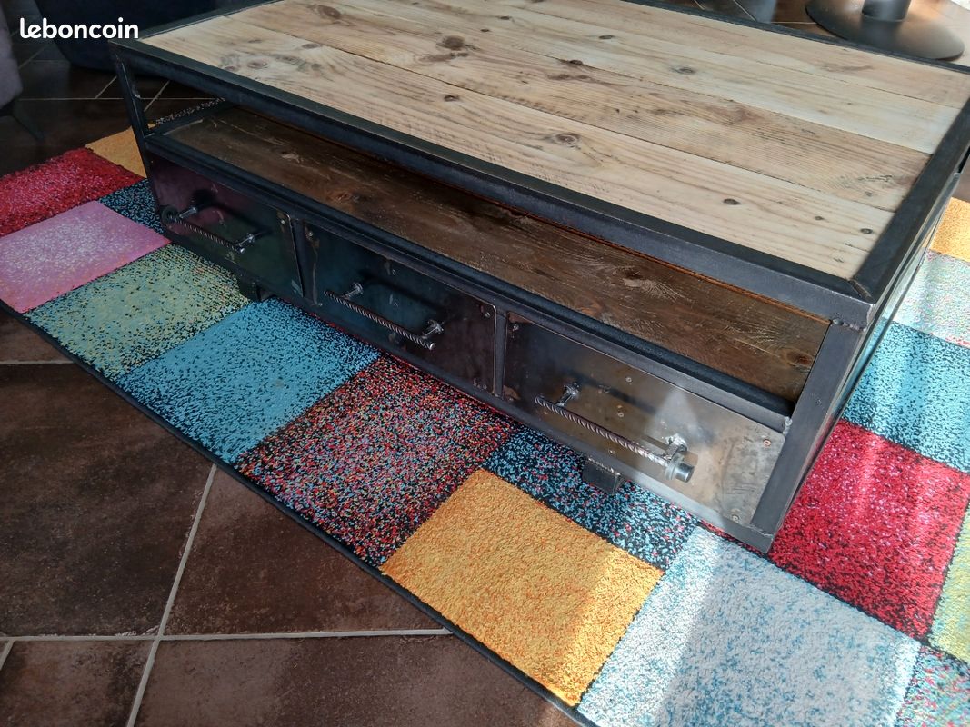 Table basse bois métal (image 3)