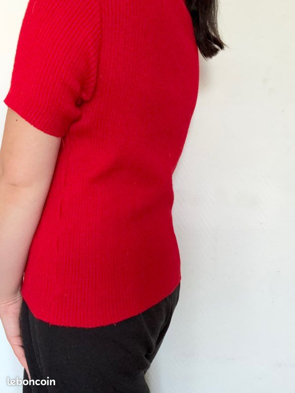 Pull rouge simple élégant – coupe slim – taille S (image 10)