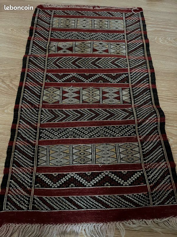 Tapis De Prière Marocain Fait Main – Laine Multicolore 95x65 Cm