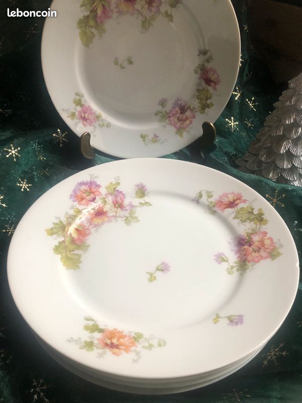 5 assiettes plates anciennes Art Nouveau (image 3)