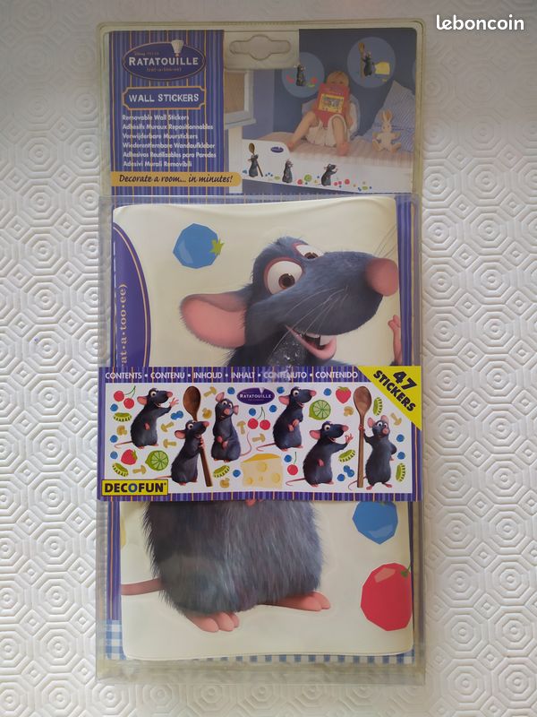 🐭🧀🍒🍄 47 Stickers repositionnables Ratatouille - NEUF SOUS BLISTER (image 1)