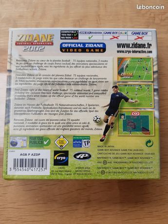 Jeu GBA Zidane Football Generation 2002 - Version EUR/BE - Bon état - Envoi Suivi