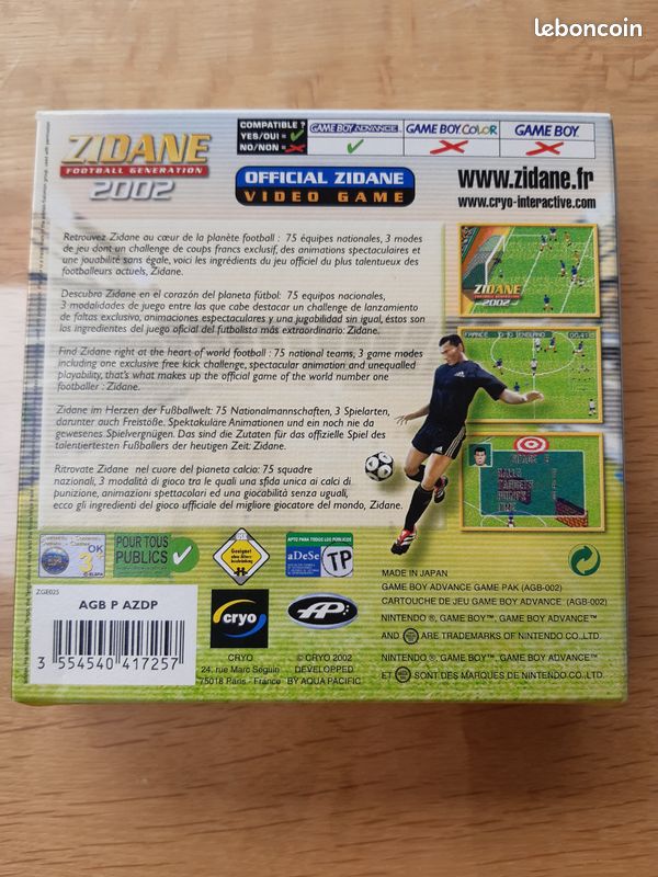 Jeu vidéo - Zidane Football Génération 2002 - Game Boy Advance (image 2)