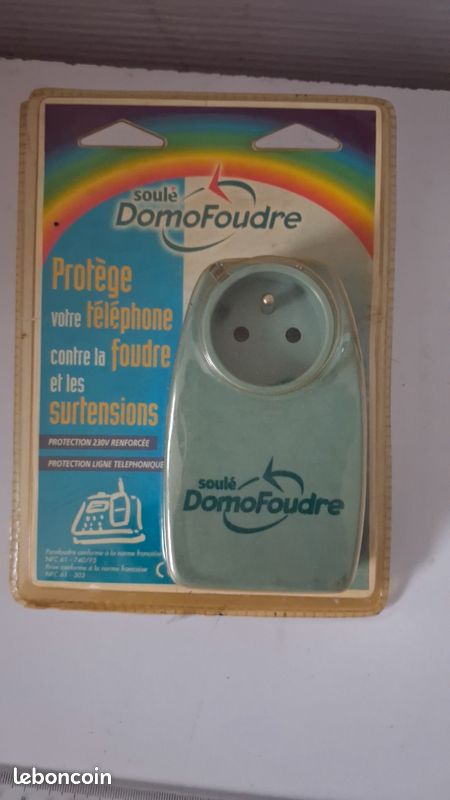 Prise Parafoudre Soulé DomoFoudre avec Protection Téléphone (Neuve sous blister) (image 1)