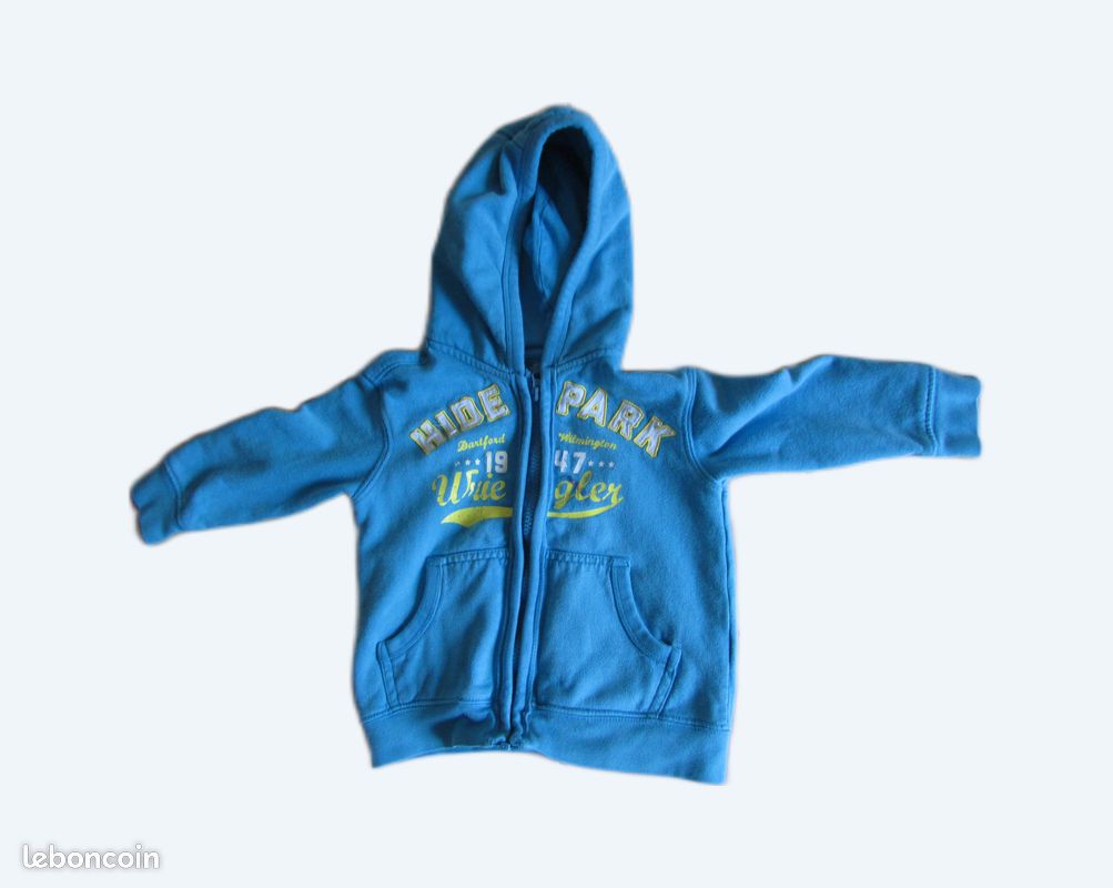 Sweat Capuche Garçon Matalan Bleu Taille 7 Ans – Fermeture Zip – Bon état