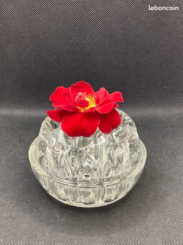 ANCIEN pique fleurs en verre moulé 19 trous N°5 Made In