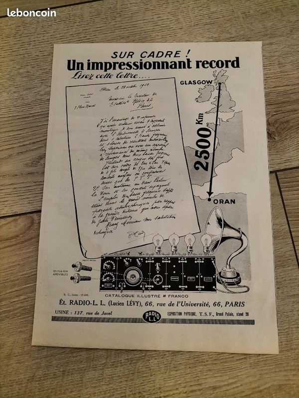 Années 1920. TSF : RADIO L.L. Lot de 14 anciennes publicités de presse (image 18)