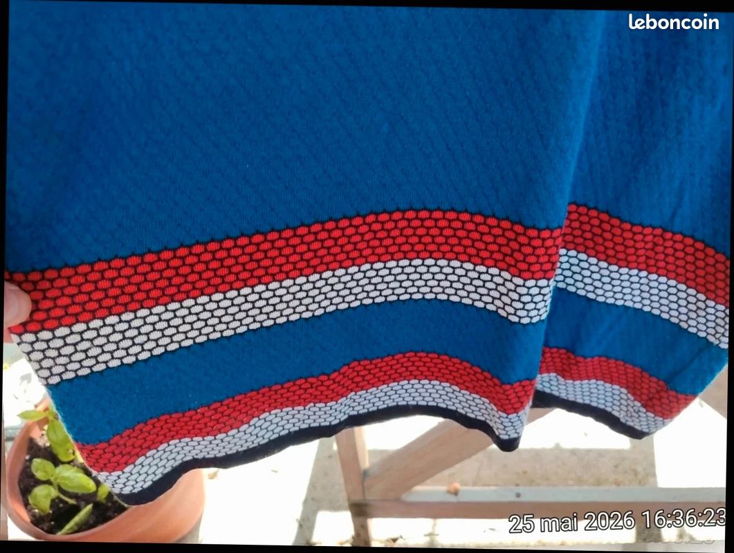 Robe En Maille Olga Santoni style Marine / marinière - Taille 46 (ESP) / 44 (FR) (image 4)