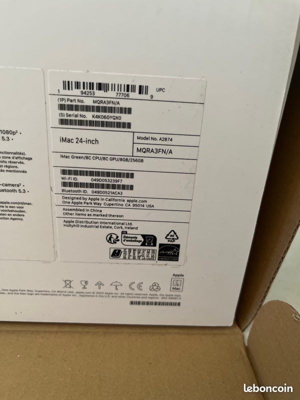 Imac 24pouces m3 8go 256go cpu 8 gpu (image 2)