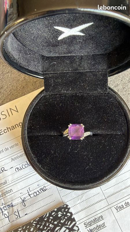 Bague Mauboussin or 18 carats 750 améthyste diamants (image 2)