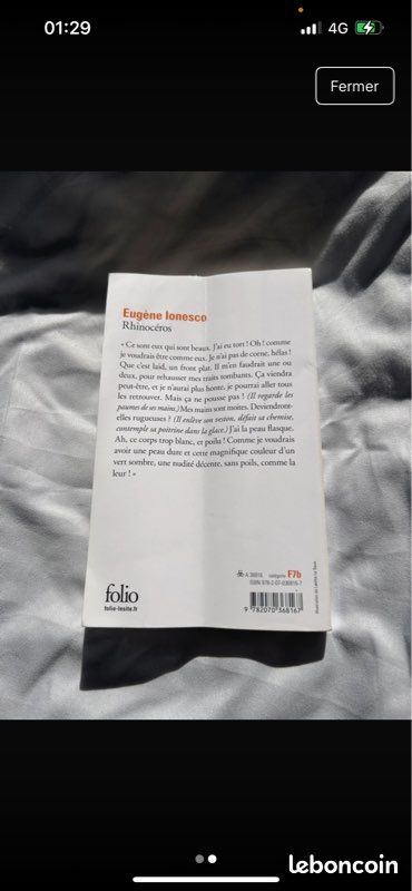 Livre Ionesco Rhinoceros (image 3)