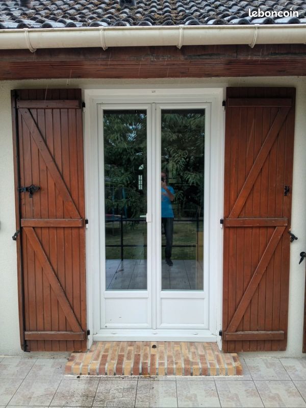 2X Volets de fenêtre de plantation 2 panneaux intérieur bois