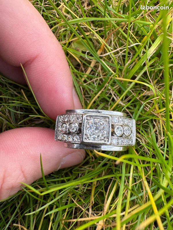 Bague art déco platine or Montres Bijoux