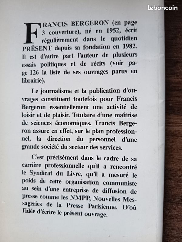 Le syndicat du livre - Francis Bergeron (image 2)