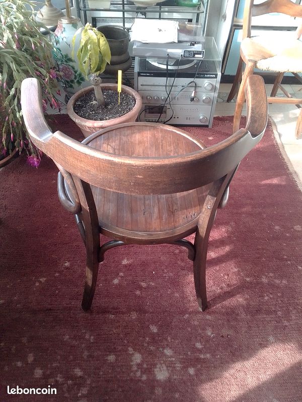 Fauteuil bureau ancien bois courbé (image 3)