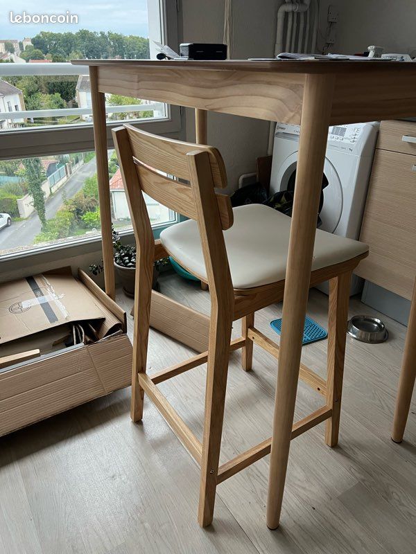 Lot de 2 tabourets de bar / chaises de bar en bois (image 5)