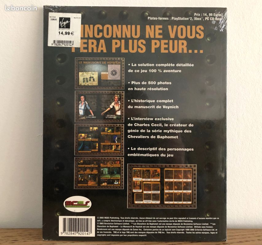 Les Chevaliers de Baphomet - Le Manuscrit de Voynich - Le Guide Officiel Complet - Jeux vidéo - Achat & prix