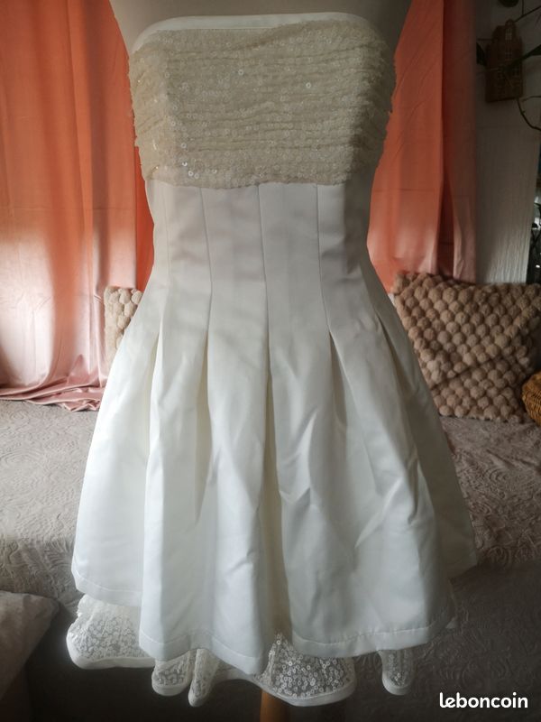 Robe mariée bustier sequins (image 1)