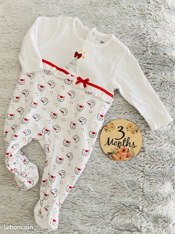 Grenouillère pyjama chat à Paris Orchestra Vêtements bébé