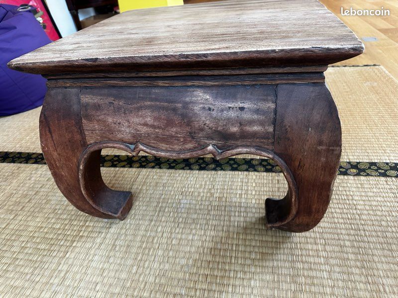 Table basse vintage style wabi-sabi – bois massif (image 3)