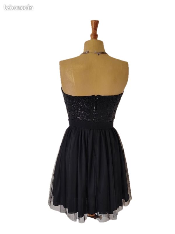 Robe Cocktail Longue Noire Satin Jus De Pom - Taille 40 - Neuf Avec étiquettes