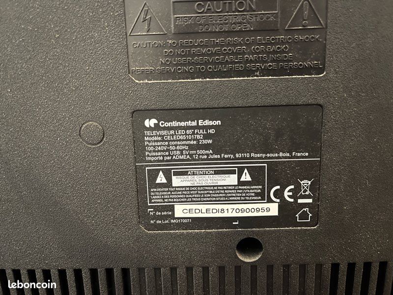 Télévision 164cm Photo, audio vidéo