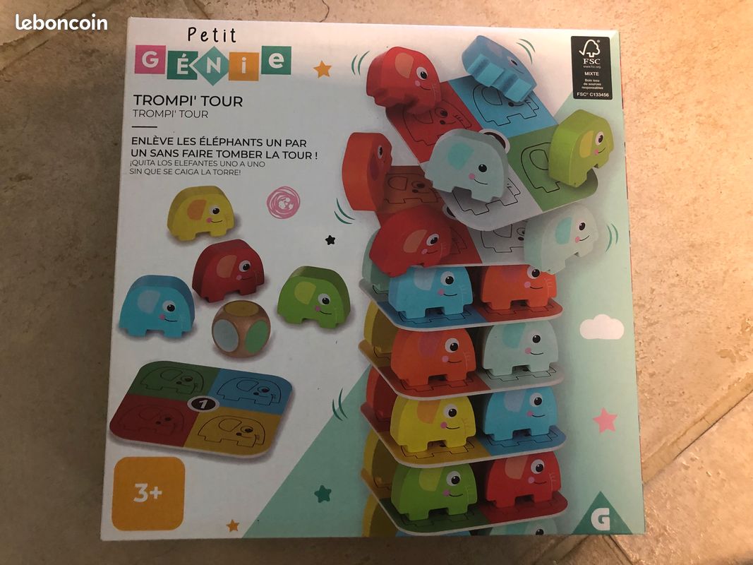 Jeu d’équilibre “Trompi’ Tour” – Bois – Dès 3 ans – Très bon état (image 1)