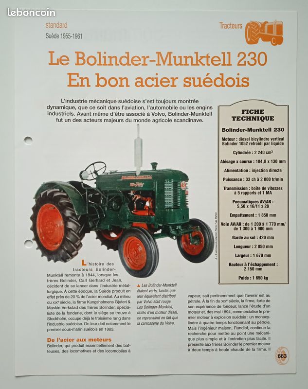 Tracteur miniature Echelle 1:43 "Bolinder Munktell 230 de 1956" (image 7)