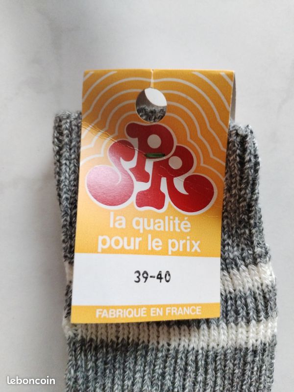 6 paires de chausettes homme ou femme, taille 39-40, en coton épais, gris (image 3)