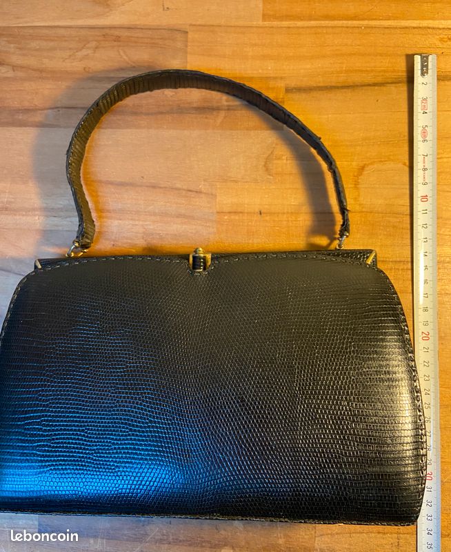 Lot De 2 Petits Sacs à Main Vintage – 1 En Cuir, 1 En Vinyle – Style Années 50/60 – Occasion Bon état