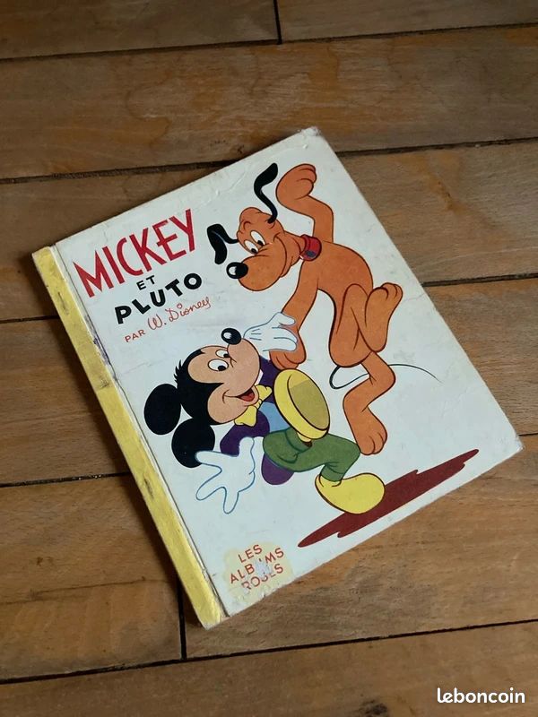 Mickey et Pluto disney hachette albums roses vintage 1952 livre enfants (image 1)