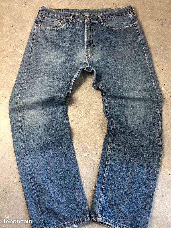 Jean Levi's 505 Straight pants Homme W38 L32 100% coton denim Blue baggy (image 4)