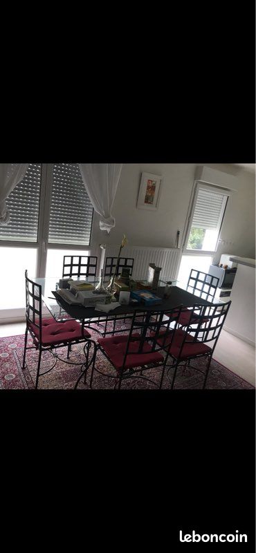 Très belle table en verre 6 personnes + 6 chaises (image 1)