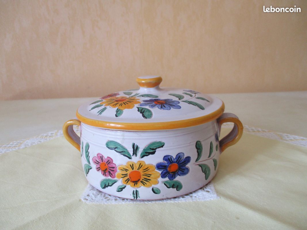 Petit pot de conservation Vallauris – Bonbonnière en céramique de Vallauris – Boite Vallauris - Pot (image 1)