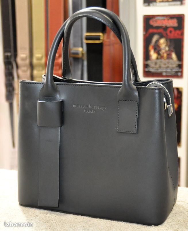 Sac à main Maison Héritage Paris – Cuir Noir Accessoires Bagagerie