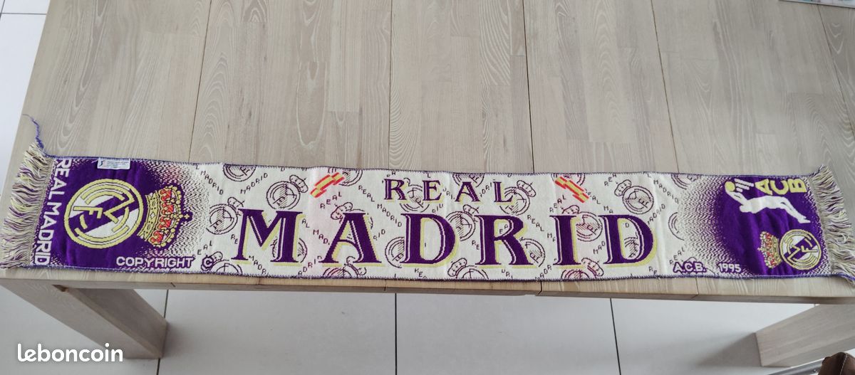 Écharpe Real Madrid Collection Officielle 140 Cm - Écharpe Foot Réversible