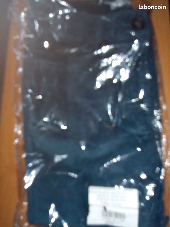 Pantalon Droit BLANCHE PORTE Velours Côtelé Bleu Gris 36 Neuf (image 3)
