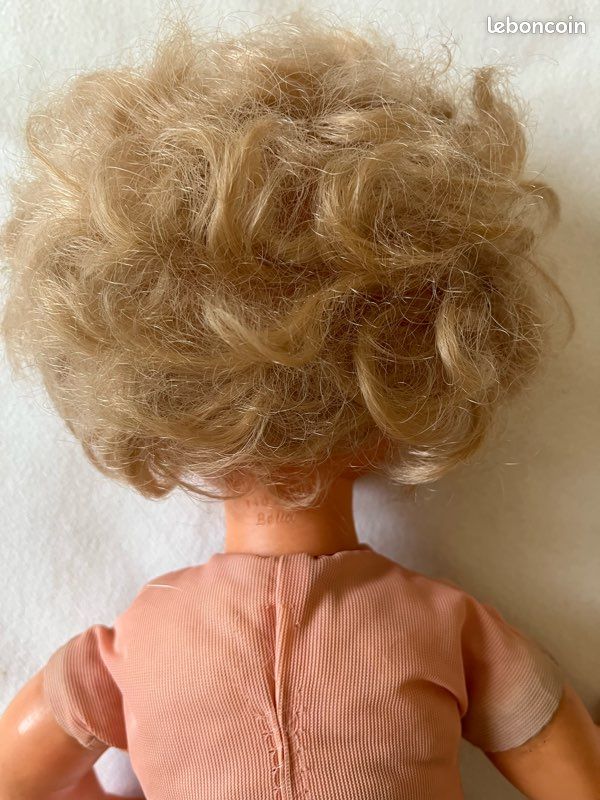 Poupon Bella 40 Cm Vintage Années 70 - Cheveux Blonds, Habits Orange, Made In France