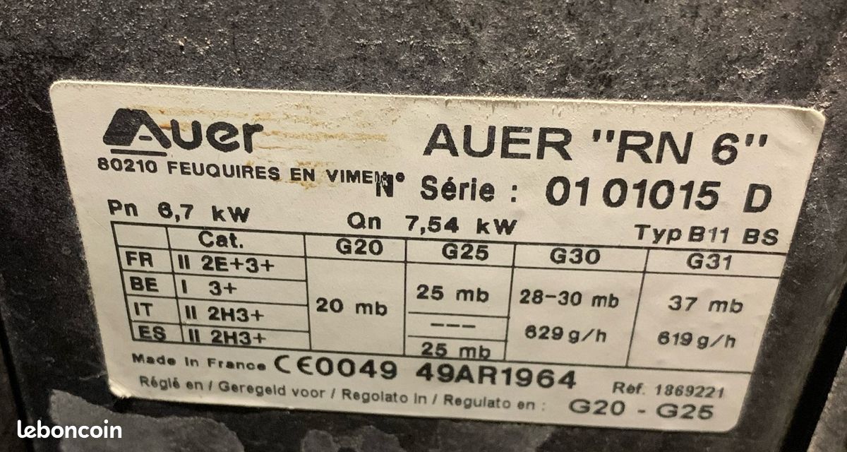 Radiateur ancien gaz Rétro en fonte émaillé RN 6, Marque Auer (image 5)