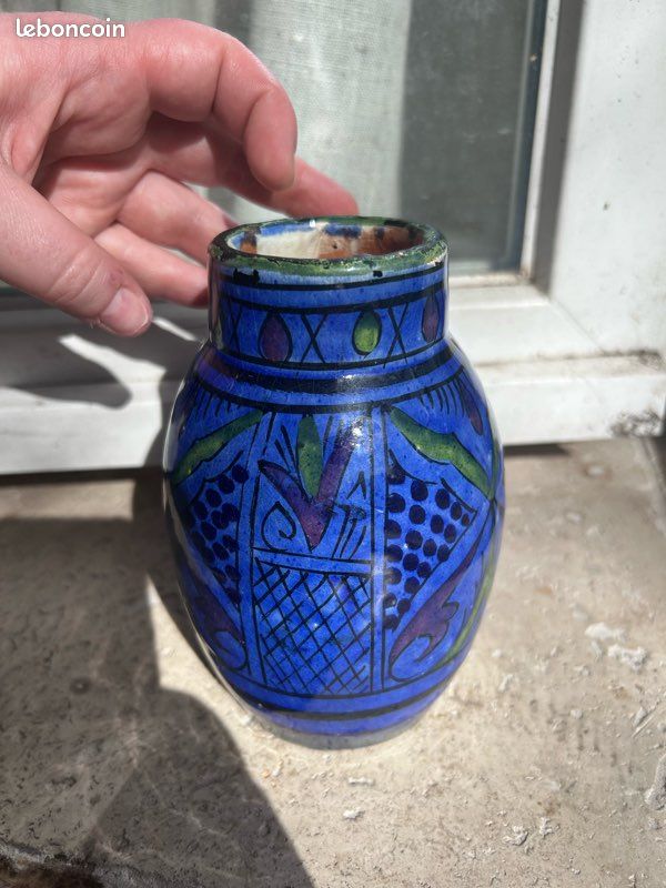 Poterie berbère marocaine bleu cobalt (image 6)