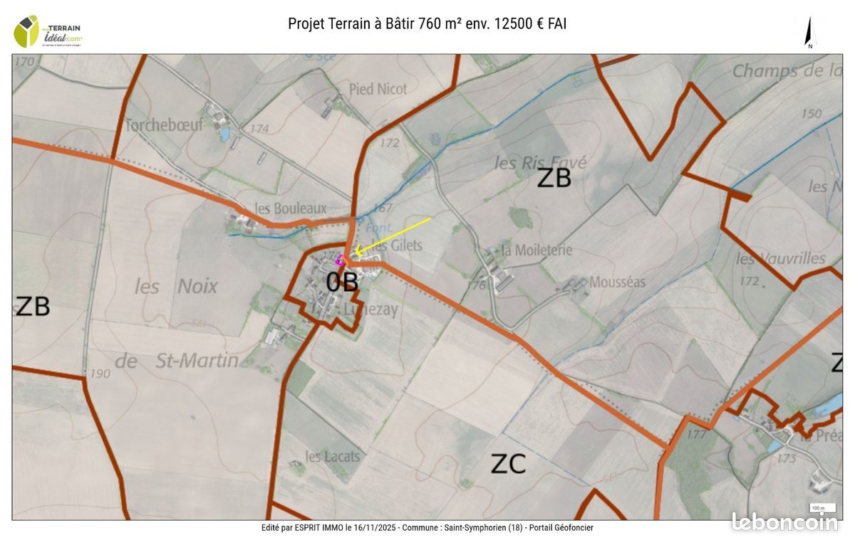 Terrain 760 m² INEUIL (image 5)