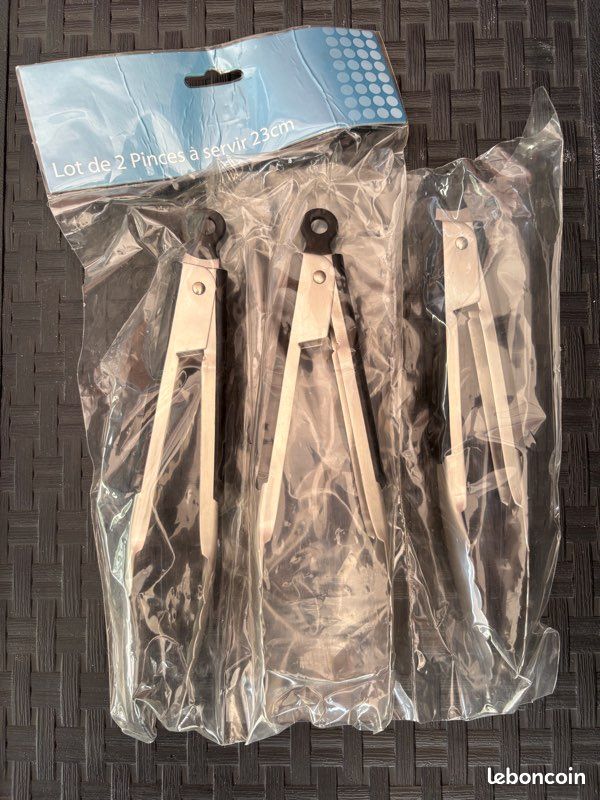Lot de 3 pinces de cuisine en acier (20 cm,25 cm,30 cm), pinces