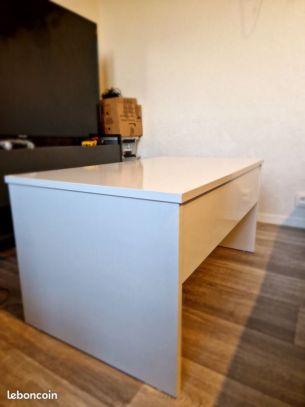 Table basse Woodenart | Blanc | 90 x 52 x 45 cm | Occasion (image 1)