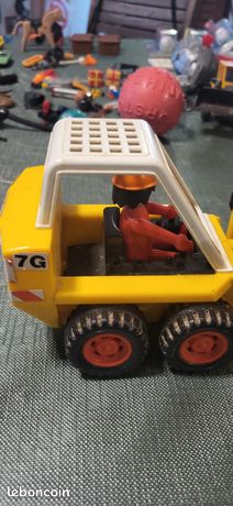 TROUVER RARE - Chariot élévateur Playmobil vintage # 3506 tout neuf • Pièces encore scellées • Sacs jamais ouverts • Boîte d'origine incluse - France