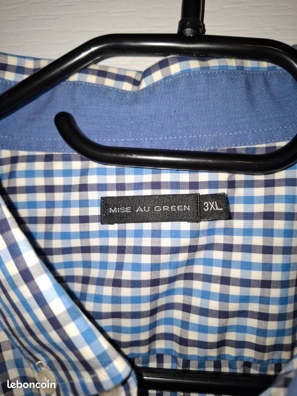Chemise Homme MISE AU GREEN Taille 3XL - Rayée Beige, Manches Longues, Très Bon état